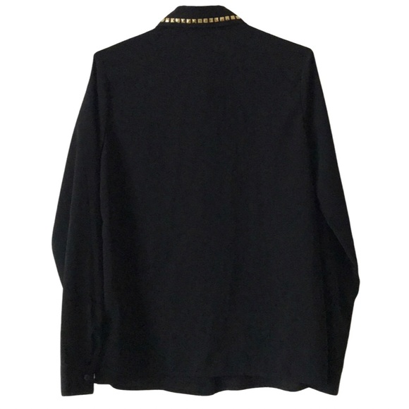 FOREVER 21 black button down shirt S - Picture 2 of 6